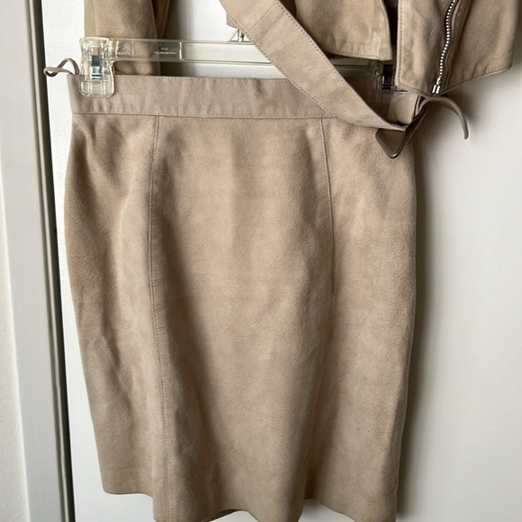 THIERRY MUGLER 💄 Vintage 80’s Suede Skirt suit Sz 38 - Picture 6 of 12